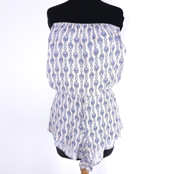 Eberjey Romper in Strapless Silhouette elastic top hem/ drawstring waist S/M - Picture 1 of 11